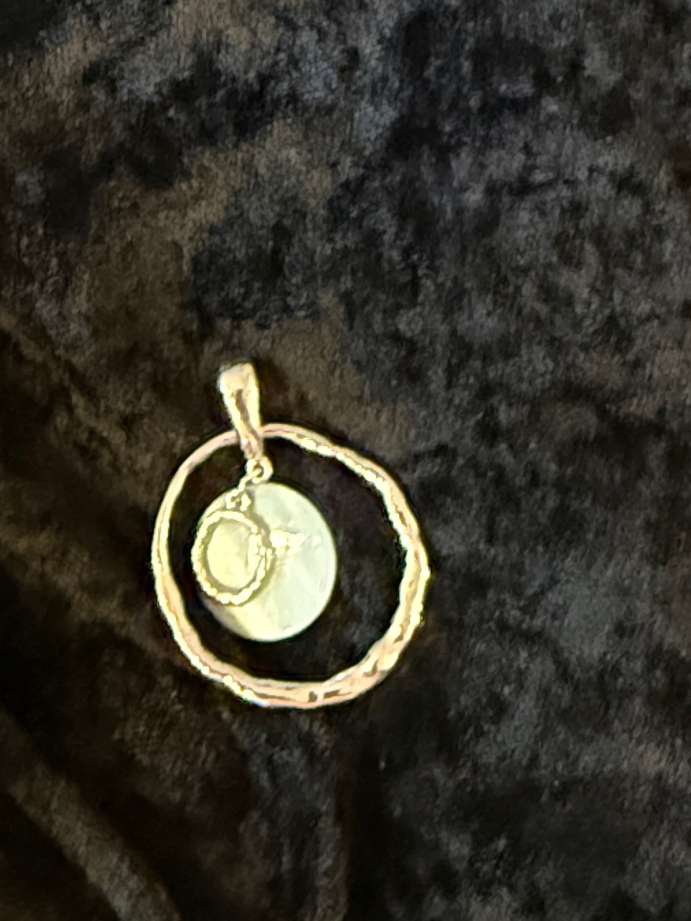 Silver Tone Double Circle Pendant Lia Sophia  costume jewelry pendant only